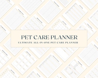 Pet Care Planner | Ultimate Pet Care Printable Bundle, Puppy Organizer, Printable Pet Workbook, Pet Planning, Pet Planner, Pet Binder
