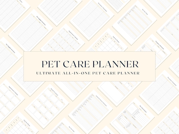 Pet Care Planner | Ultimate Pet Care Printable Bundle, Puppy Organizer, Printable Pet Workbook, Pet Planning, Pet Planner, Pet Binder