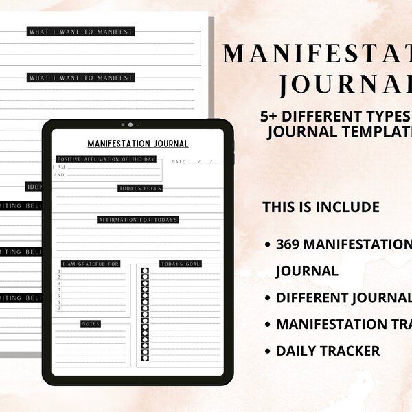 Manifestation Journal, Manifestation Planner Printable, Mindset Journal | 369 Journal | Manifestation Workbook | Manifestation 369 Journal