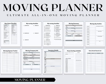 Moving Planner, Moving Checklist, Moving binder, Moving gift, Moving list, Moving Checklist Printable, Declutter Planner, Moving Essential