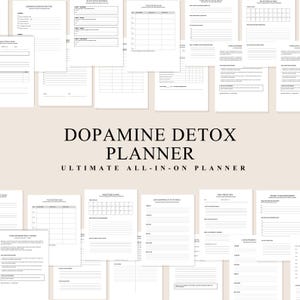 Dopamine Detox Planner, ADHD Brain Dump Workbook, Screen Time Reset Journal, Focus Recovery Sheets, Distraction Urge Tracker