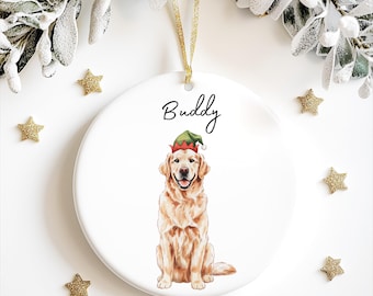 Personalized Pet Christmas Bauble: Custom Watercolor Dog & Cat Ornament