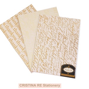 Cristina Re Designer Paper A4 Vintage Invitation Thank you Gold Craft Paper Card Making Scrapbooking Happy Love Celebrate Word Paper