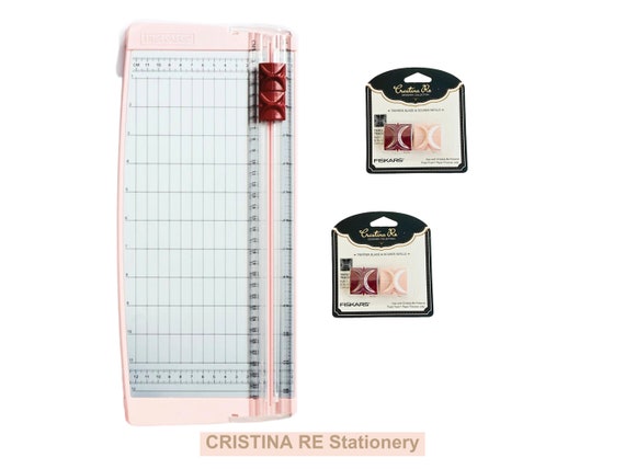 Cristina Re Designer Paper Trimmer Fiskars Pink Paper Guillotine Scorer  Refill & Blade Small Paper Cutter Card Cutting Tool Portable Trimmer 