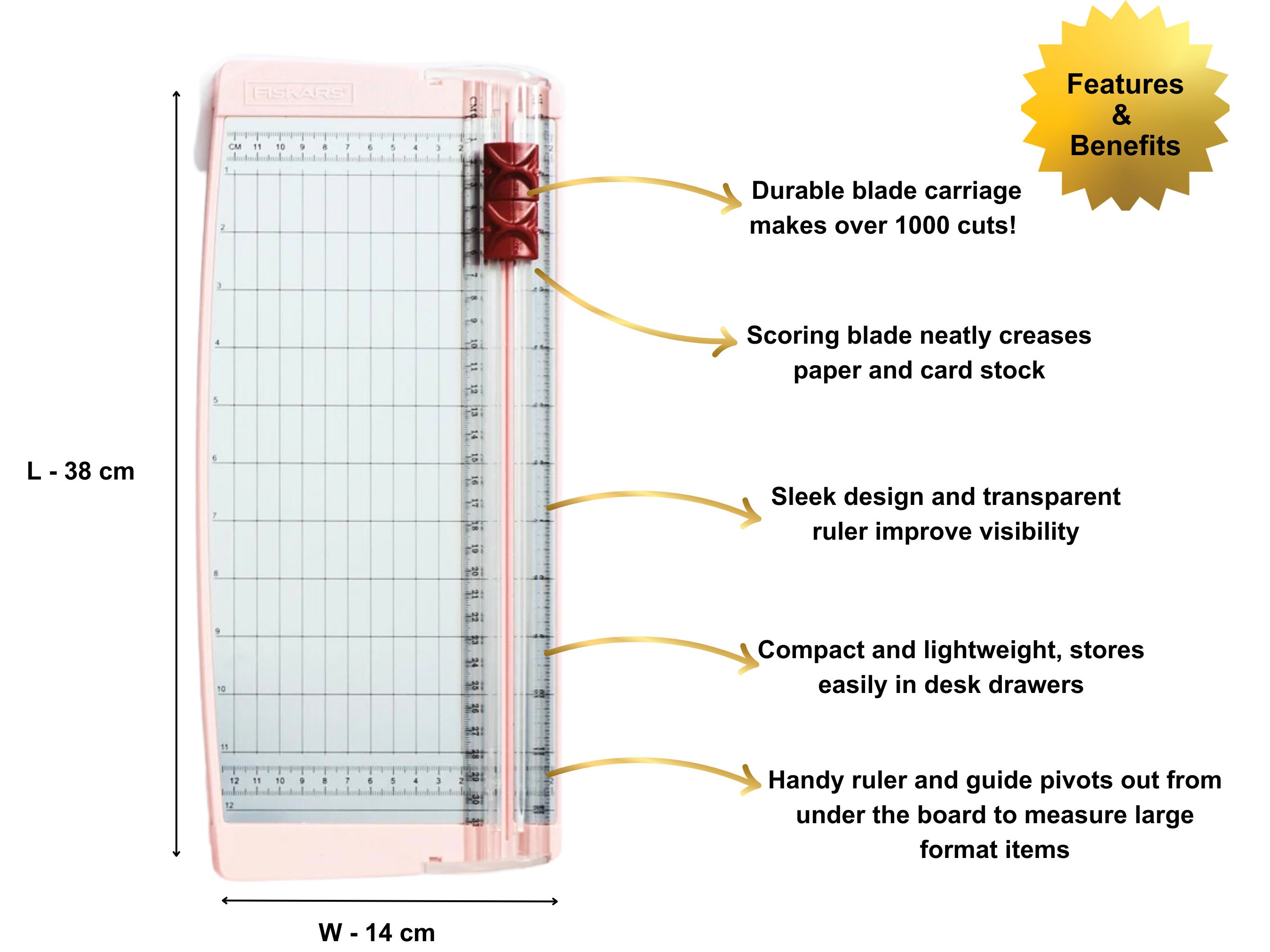 Cristina Re Designer Paper Trimmer Fiskars Pink Paper Guillotine Scorer