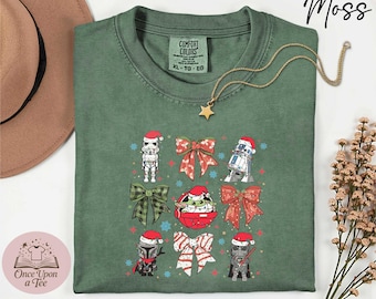 Comfort Colors Star Wars Christmas T-Shirt, Darth Vader Stormtrooper Boba Fett Shirt, Holiday Star Wars Tee, Star Wars Family Xmas Shirt