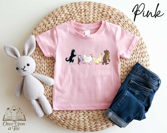 Camiseta infantil de osito, camiseta para hija amante de los animales, camiseta de programa de televisión animado, camiseta para niño pequeño con amigos animales, camiseta familiar a juego