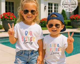 Big Sister Matching Name Shirt, Biggest Sister T-Shirt, Little Sister Shirt, Matching Family Sister Brother Shirt, Little Brother Name Tee