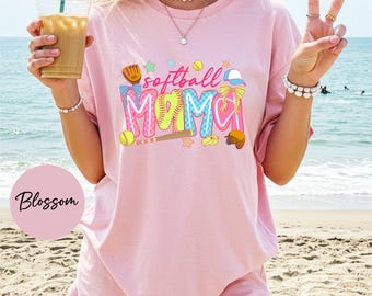 Comfort Colors® Softball Mama Baseball T-Shirt, Softball Mama Shirt, Baseball Sweatshirt, Baseball Lover Top, Baseball Season Shirt