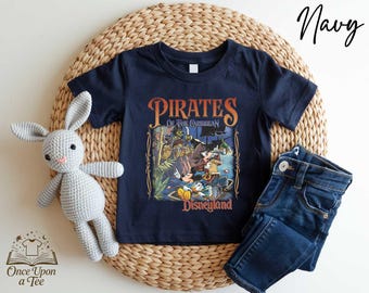 Camiseta retro de Disney Mickey y sus amigos Piratas para niño pequeño, camiseta familiar de Disney Cruise Line, camiseta infantil de Disney Piratas del Caribe