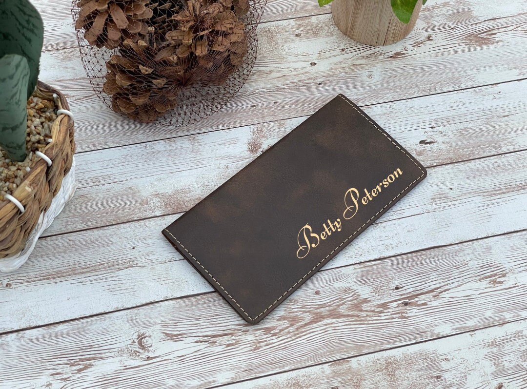 Personalized Checkbook Cover, Leather Checkbook, Checkbook Wallet and
