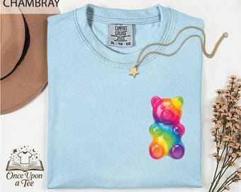 Comfort Colors Pride Gimme Gummy Gummy Bear T-Shirt, Candy Cartoon Graphic Sweatshirt, Pride Gummy Bear Sweater, Gift for Pride, Pride Top