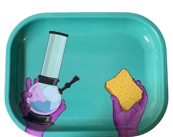 Bandeja de metal pequeña con diseño psicodélico (5x7)
