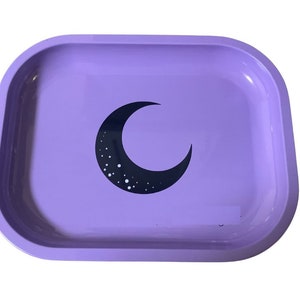 Small Rolling Tray, Moon Tray, Graphic Tray