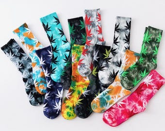 Calcetines Tie-Dye para mujer: Calcetines cómodos con estampado gráfico colorido