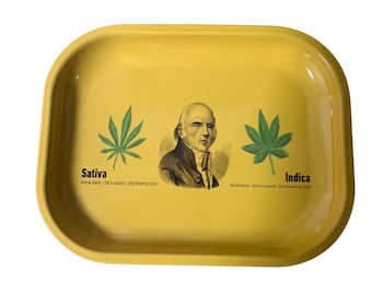 Bandeja metálica para liar Indica Sativa, bandeja para hierbas (5x7x1)
