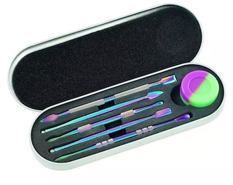 Kit para esculpir cera: herramientas de acero inoxidable, frasco de silicona, estuche de viaje