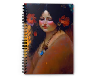 Body Positive Goddess Muse Spiral Notebook, Rule Lined | For dream journalling, goal setting, shadow work, recipe jotting, junk journaling
