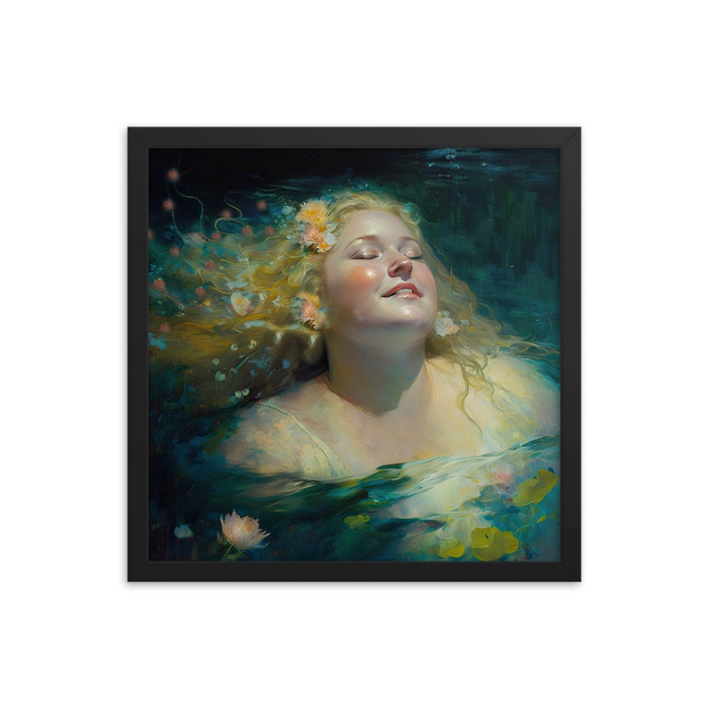 Healing 22, FRAMED ART Body Positive Blonde Woman, Empowering Feminist Fat Positive Art for Spa, Bedroom Wall