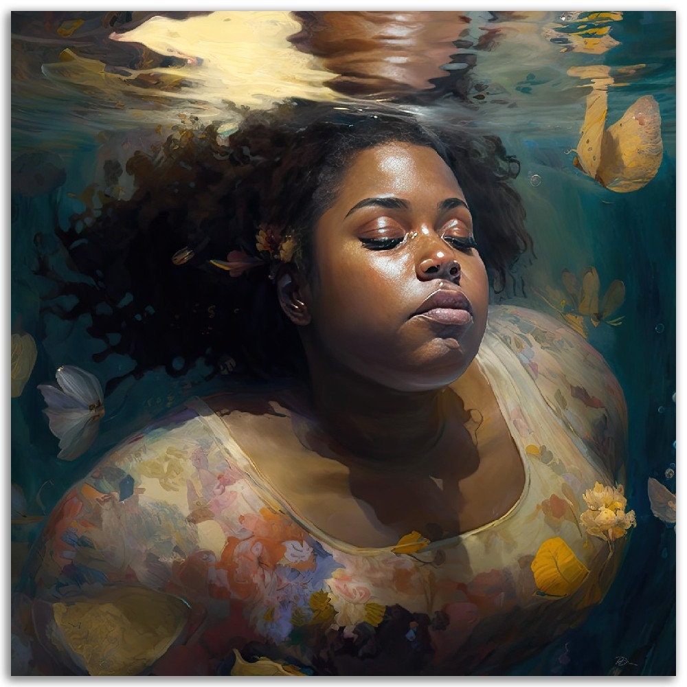 Healing 8, Joyous Fat Positive UNFRAMED Art Print for Your Spa Bathroom ...
