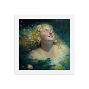 Healing 22, FRAMED ART Body Positive Blonde Woman, Empowering Feminist Fat Positive Art for Spa, Bedroom Wall