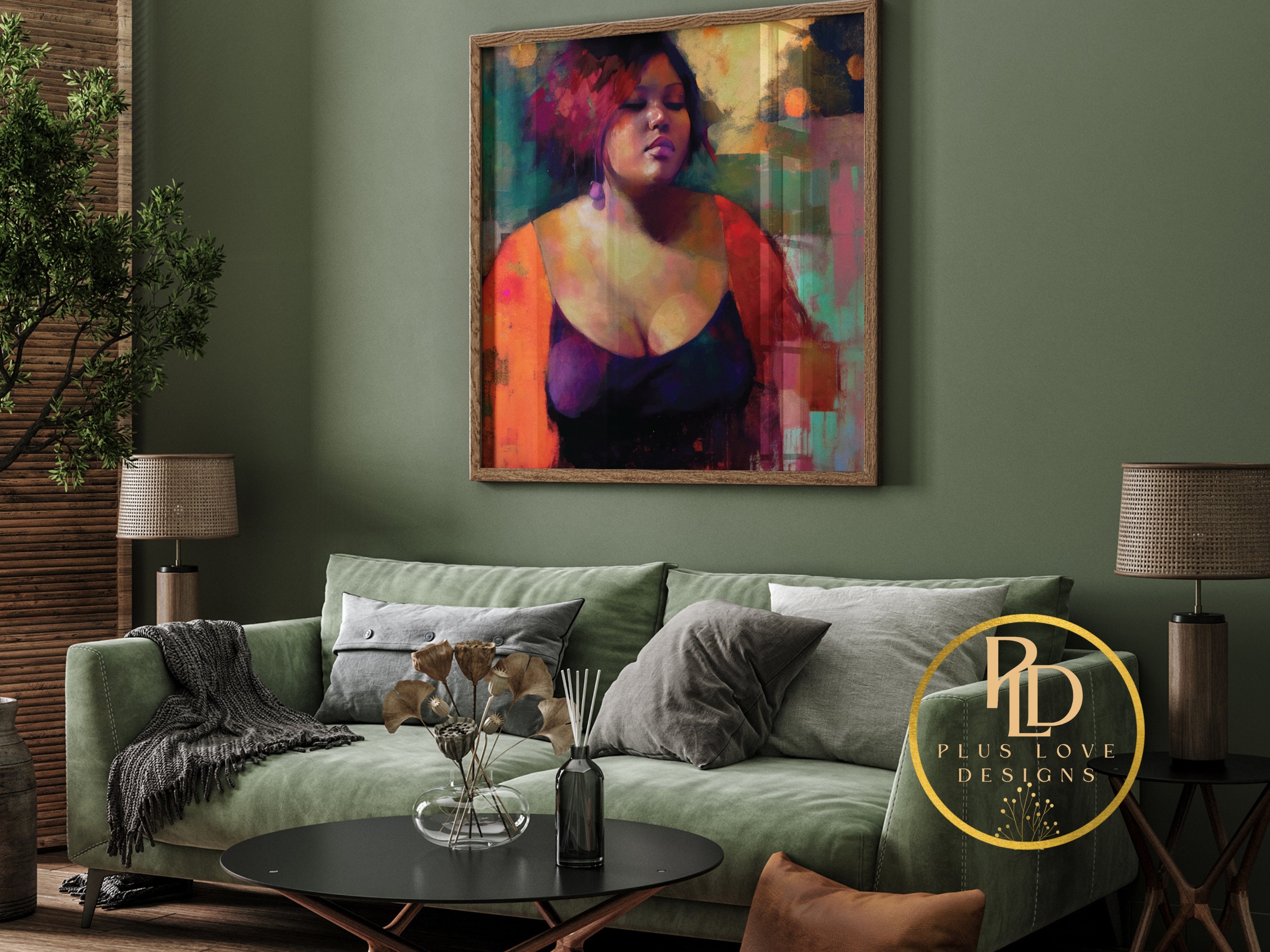 Fat Positive Feminist Black Woman Original Fine Art, INSTANT DOWNLOAD ...