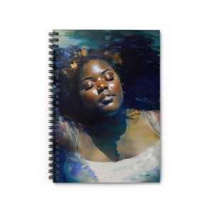 Healing 27 Dream Journal mit Tasche, Lineal Spiralblock | Körperpositiv | Geschenk für Schriftsteller | Schwarze Frau