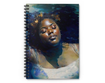 Healing 27 Dream Journal with Pocket, Rule Lined Spiral Notebook | Body Positive | gift for writers | Black Woman