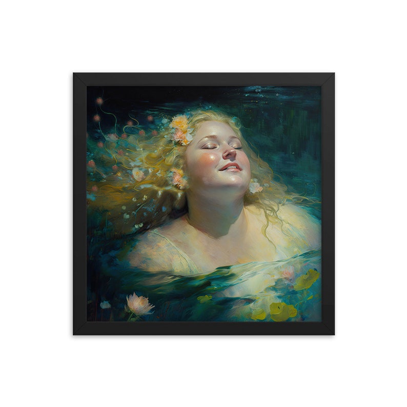 Healing 22, FRAMED ART Body Positive Blonde Woman, Empowering Feminist Fat Positive Art for Spa, Bedroom Wall