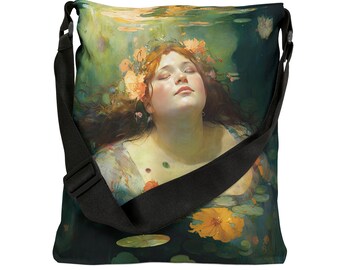 Healing Crossbody Bag, Adjustable Straps, Zipped Inner Pocket | Body Positive Gift, Ethereal Beauty Mermaid Art, Healing Fat Self Love