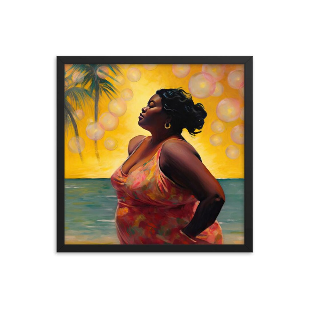 FRAMED Caribbean Dream Art Print Body Positive Collection Vibrant FRAMED Caribbean Dream Art Print Body Positive Collection Vibrant