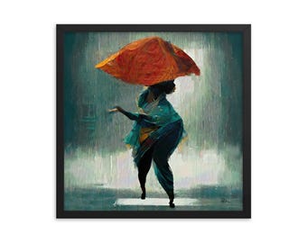 Evening Out Storm, FRAMED art print. Body Positive Empowering Plus Sized Art