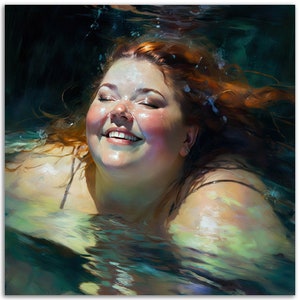 Healing 14, Plus Size ARTE SENZA CORNICE Rossa positiva per il corpo, Splendida arte potenziante per il grasso positivo per il bagno o la spa, arte della parete della camera da letto