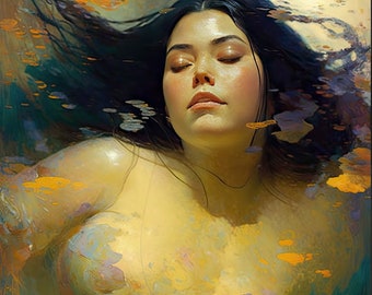 Healing 12, INSTANT DIGITAL DOWNLOAD Body Positive Art, Empowering Feminine Water Art for Spa, Zen, Joy, mystical gift