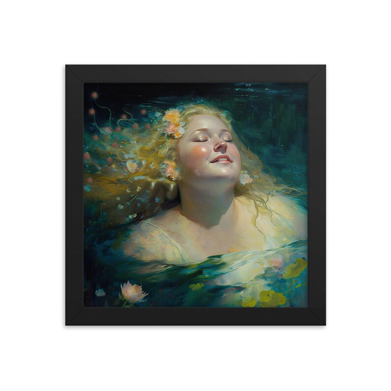 Healing 22, FRAMED ART Body Positive Blonde Woman, Empowering Feminist Fat Positive Art for Spa, Bedroom Wall