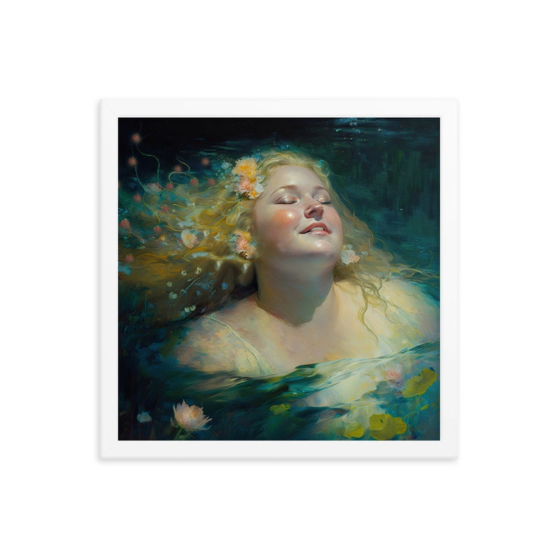 Healing 22, FRAMED ART Body Positive Blonde Woman, Empowering Feminist Fat Positive Art for Spa, Bedroom Wall