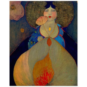Fat Positive Feministische Original KunstDRUCK, Happy Fat Woman Druck, Opal große Wandkunst, Schlafzimmer Kunstdruck