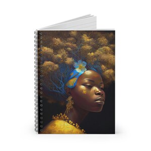 Afrofuturist Frau Baum des Lebens 15x20cm Notizbuch, Liniert | Traumjournal, Ziele setzen, Schattenarbeit, Rezept notieren, Junk Journaling
