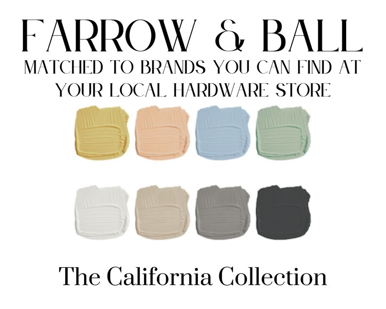 Farrow & Ball California Collection Paint Matches Farrow Ball Etsy