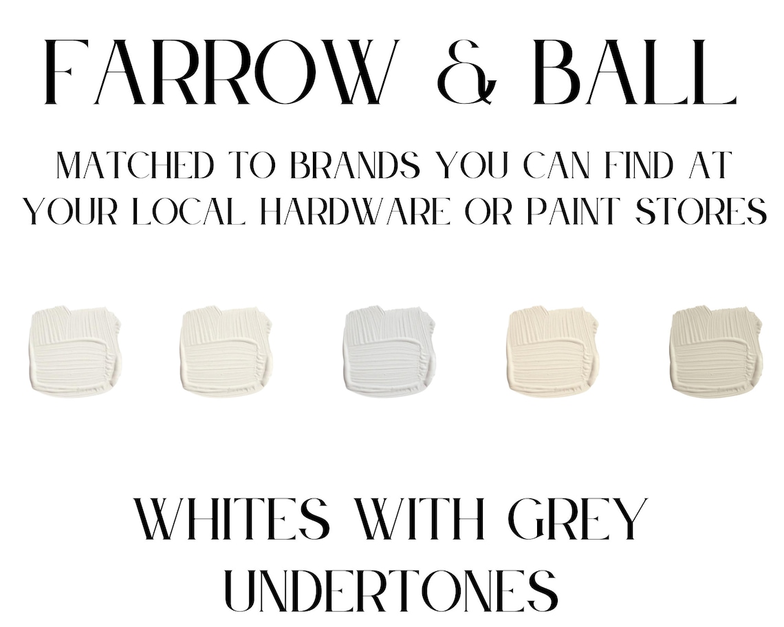 Farrow & Ball Paint Matches Whites With Grey Undertones Etsy Canada