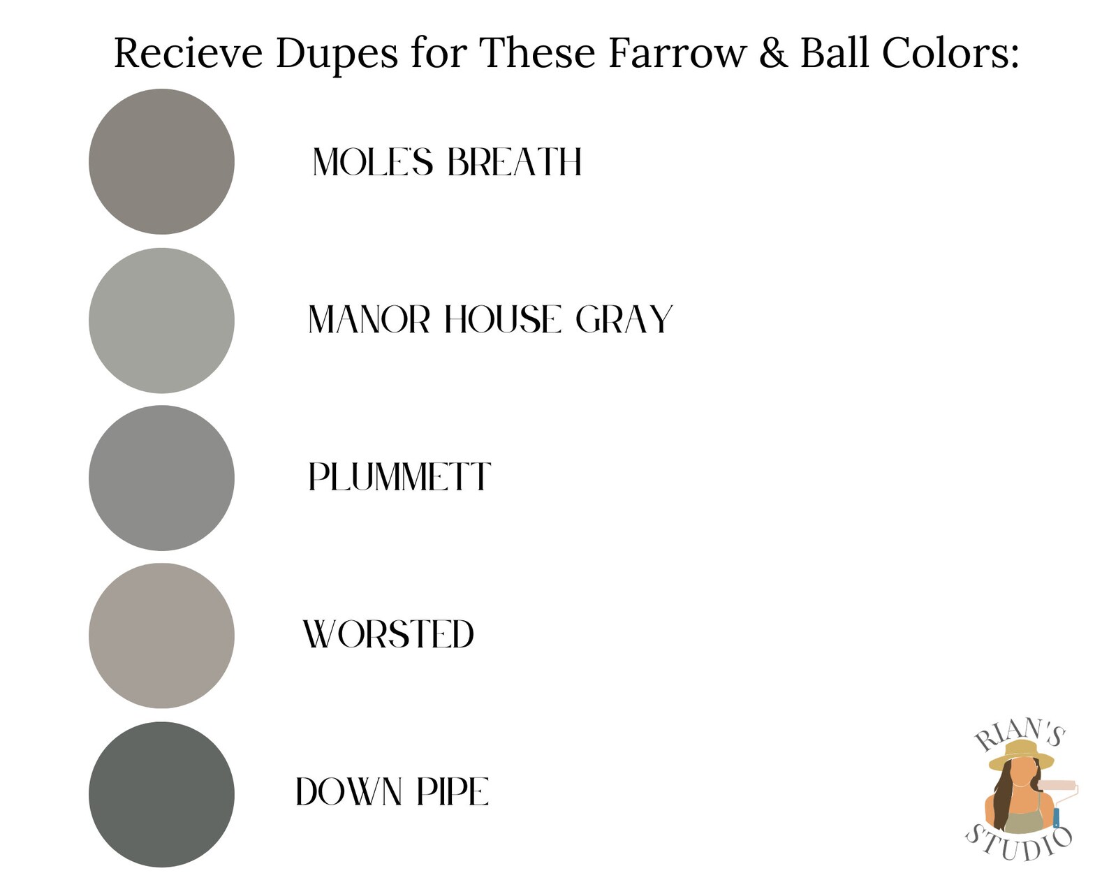 Farrow & Ball Paint Matches Dark Moody Grays Farrow Ball Etsy