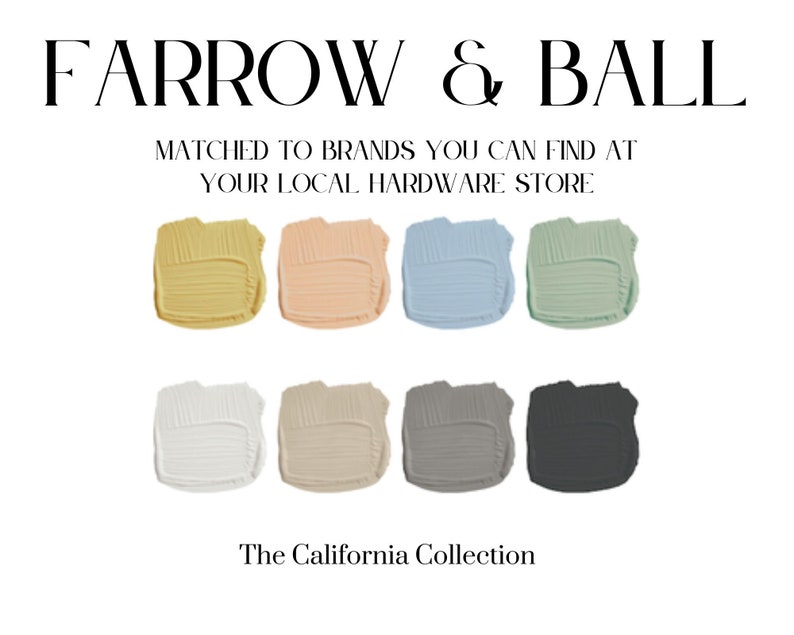 Farrow & Ball California Collection Paint Matches Farrow Ball Etsy