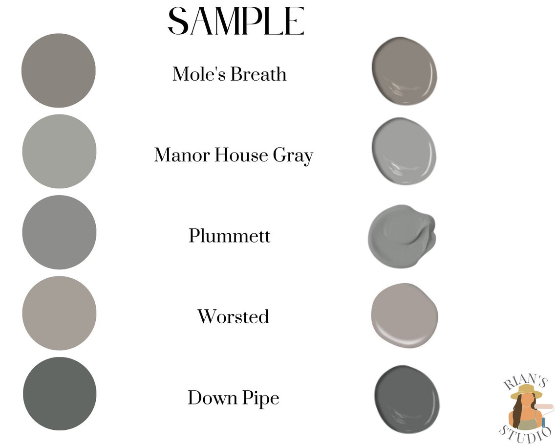 Farrow & Ball Paint Matches Dark Moody Grays Farrow Ball Etsy
