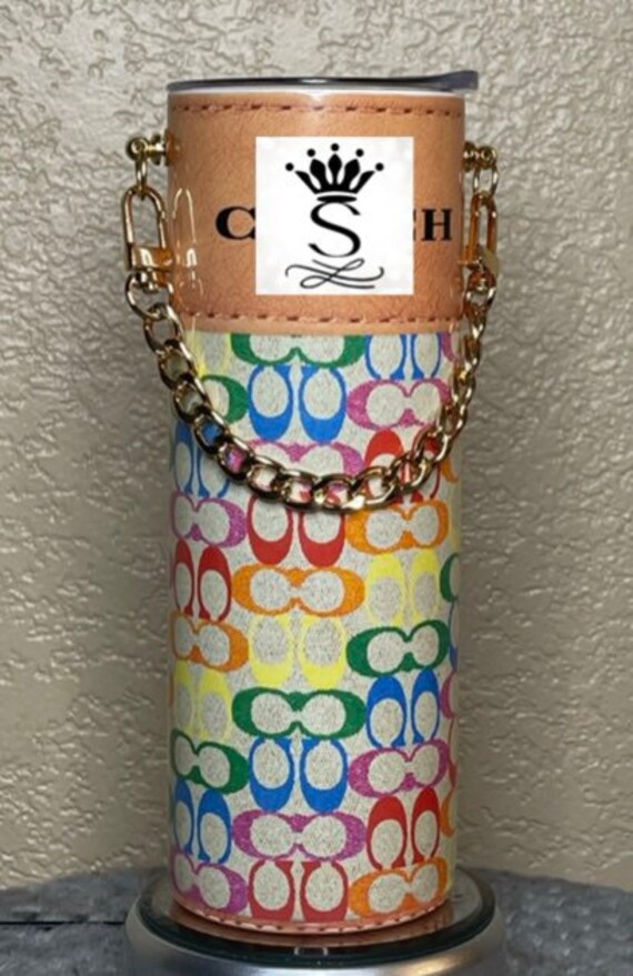 Designer Inspired C 20oz Tumbler W/purse Chain Etsy