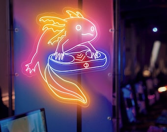 Axolotl Neon Sign Axolotl Lamp Custom Neon Sign Custom Sign Light Cute Axolotl Salamander Neon - View #3