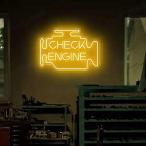 Check Engine Light Neon Sign, Check Engine Neon Sign, Man Cave Neon Sign, Garage Neon Sign, Gift For Dad Car Check Engine,Gifts for car guys