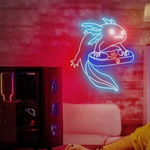 Custom Axolotl Neon Sign: Gamer LED Wall Decor - Etsy