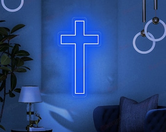 Cross Jesus LED Neon Sign, Home Decoration Flex Silicone, Holly Cross LED Neon Sign