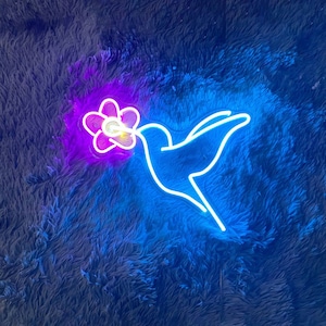 Humming Bird Neon Sign, Hummingbird Gifts, Hummingbird Sign, Custom Neon Sign, Neon Art Decor, Home Wall Hanging, Neon Lights