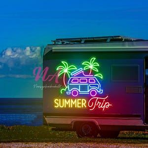 Summer trip neon sign Coffee decor sign Tropical Paradise Neon Ocean Breeze Neon Outdoor Neon Sin Custom Beach Bar Sign Summer Decoration